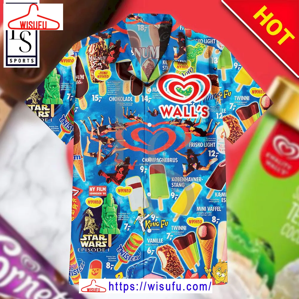 Wall's Ice Cream Hawaiian Shirt, New Fashion Gifts