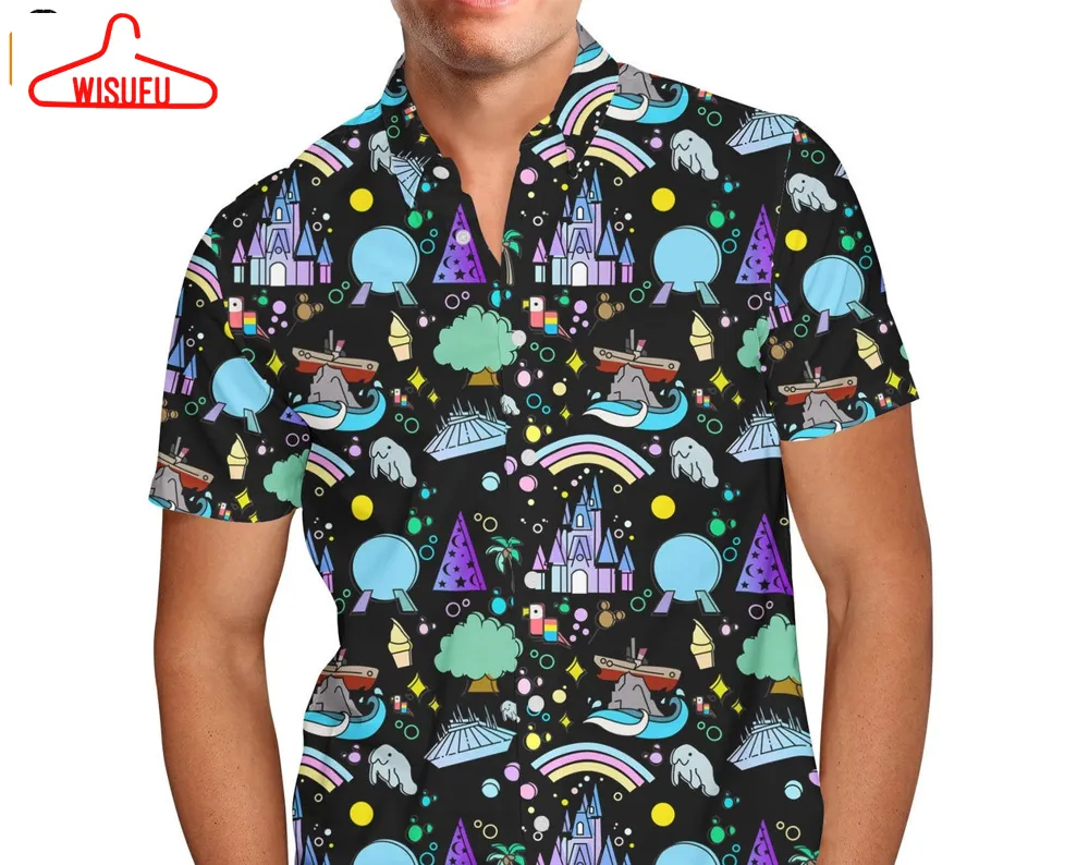 Walt Disney World Park Icons Dark Disney Hawaii Shirt, New Fashion Gifts