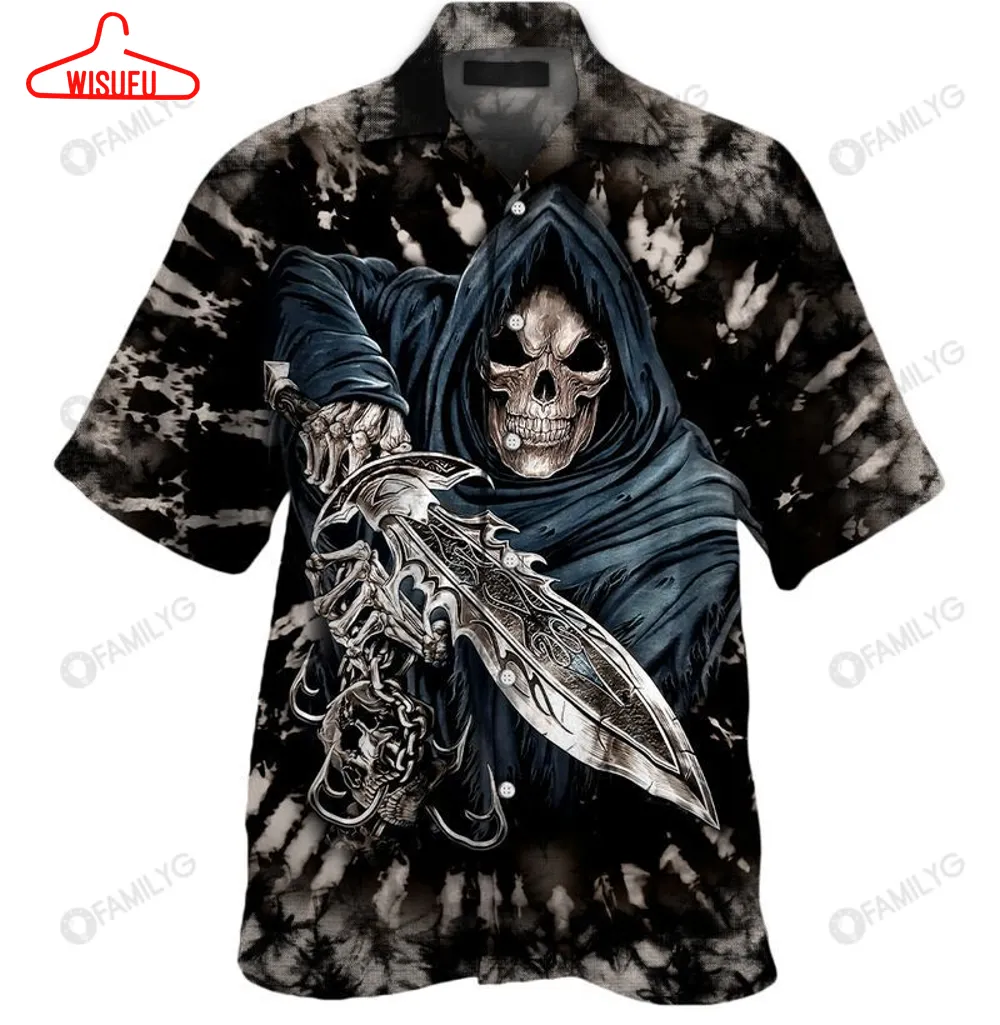 Warrior Skull Art Unisex Hawaiian Shirt Summer Hawaiian For Men, Women, Couple, New Hawaiian Holiday Outfits, New Fashion Gifts