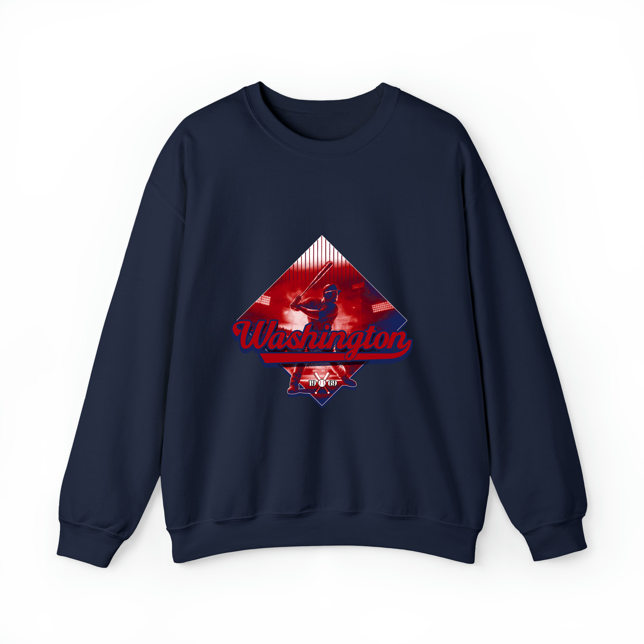 Washington Baseball - Diamond Design Unisex Sweatshirt-Navy