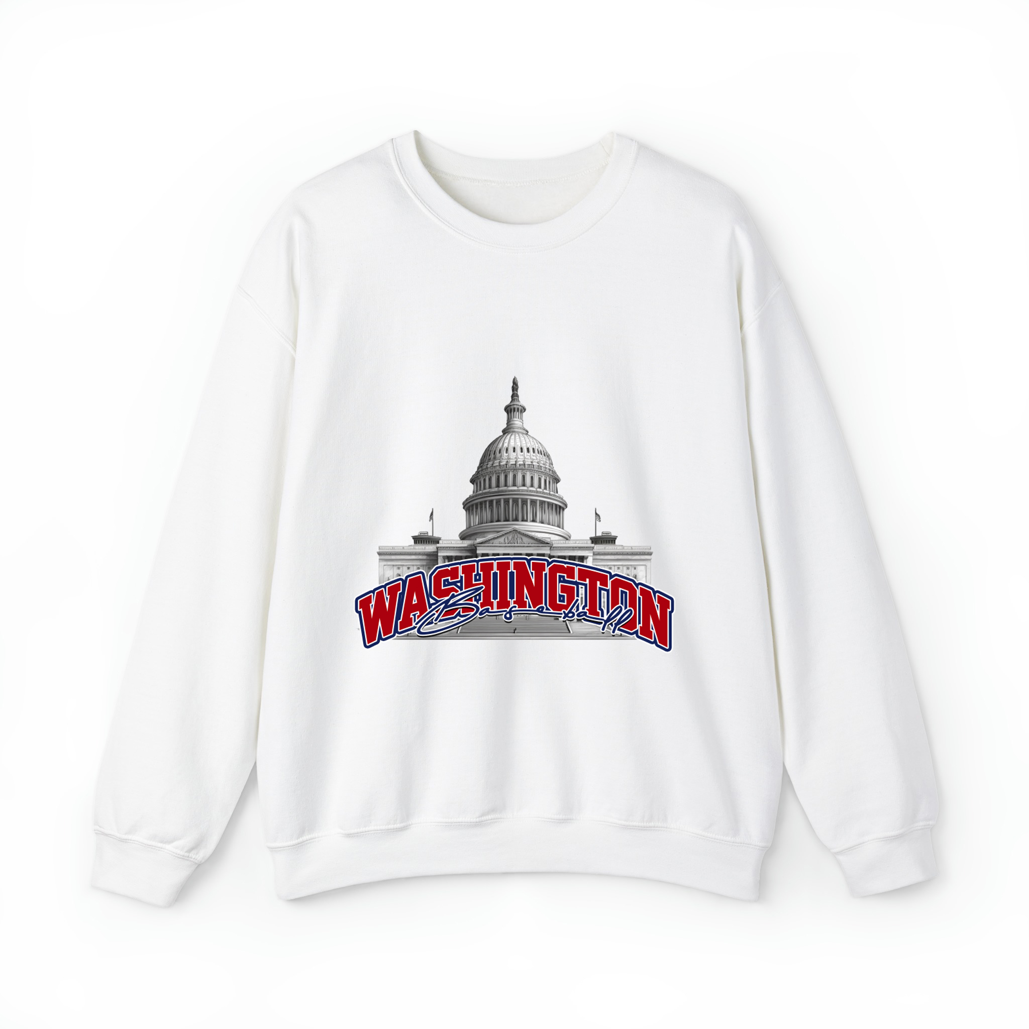 Washington Baseball - Mascot Unisex Sweatshirt- White