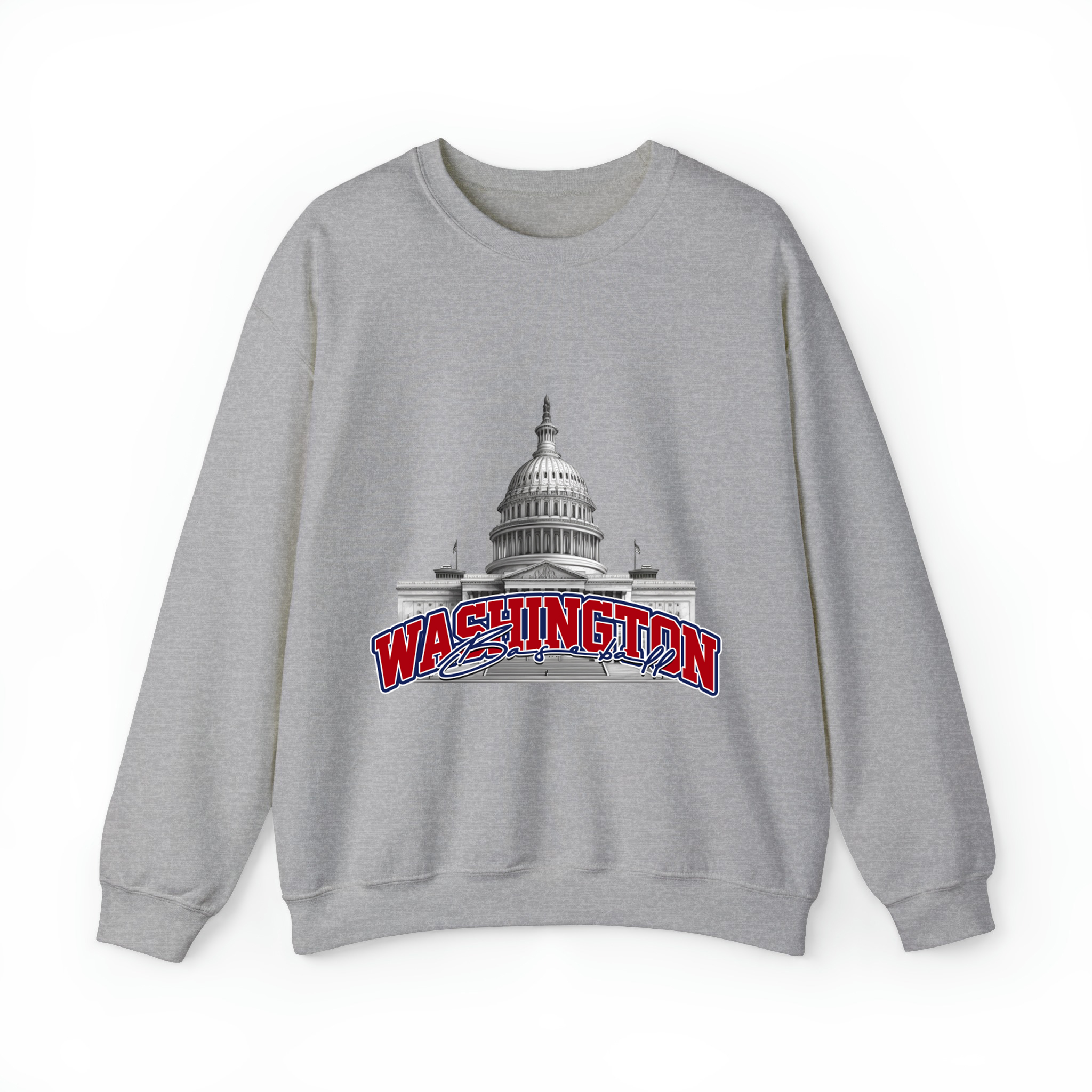 Washington Baseball - Mascot Unisex Sweatshirt-Sport Grey