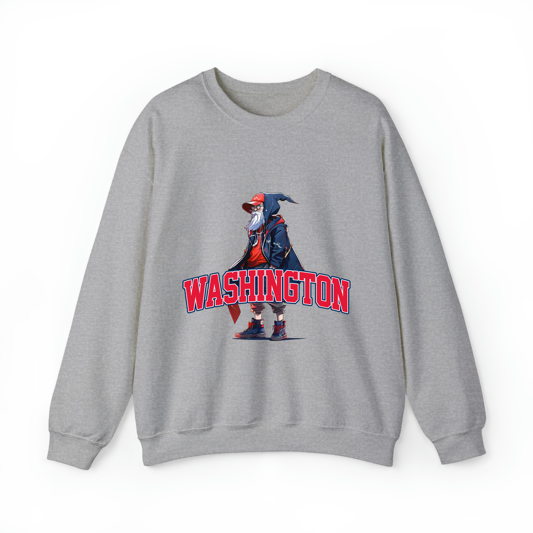 Washington Basketball - Hype Beast Mascot Unisex Sweatshirt-Sport Grey