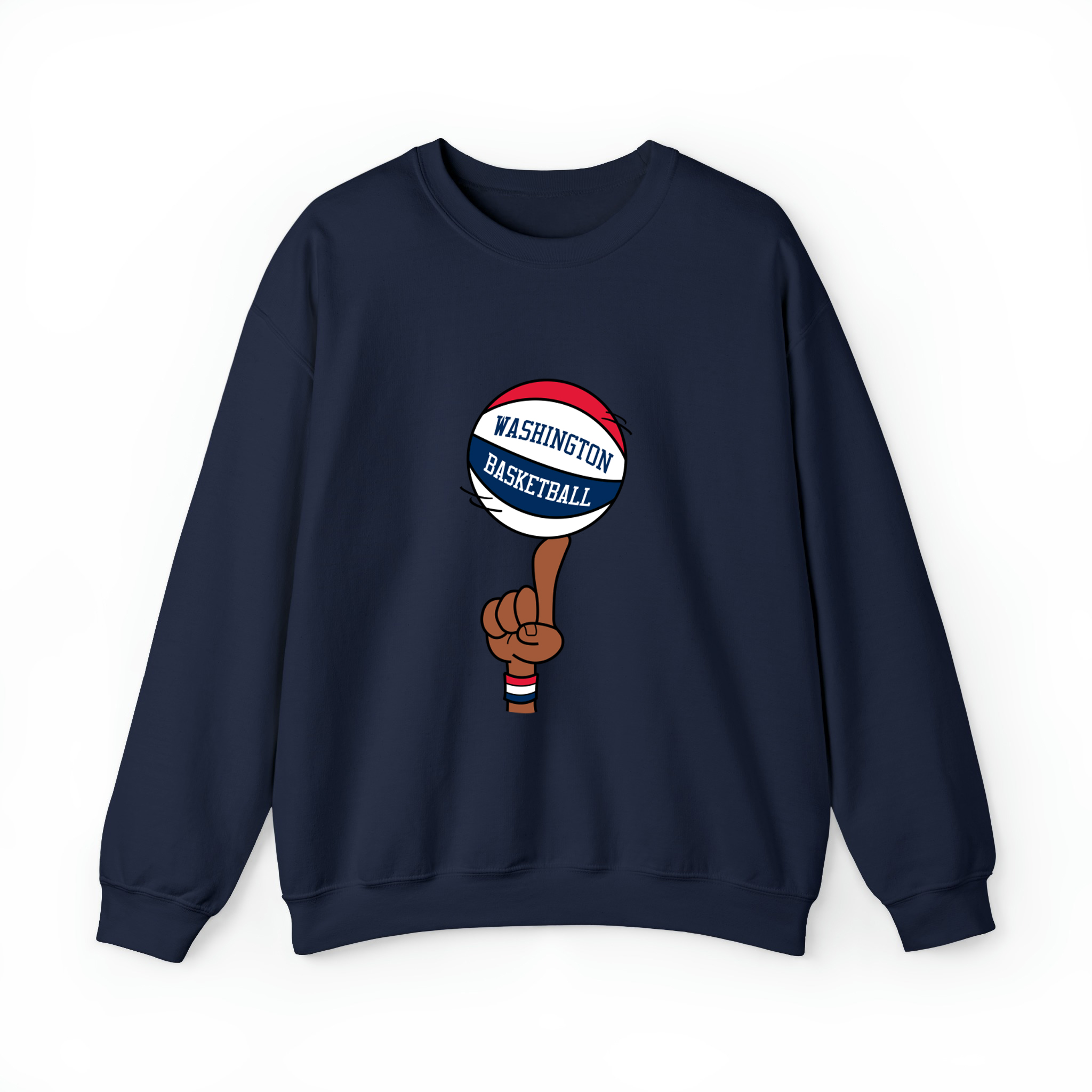 Washington Basketball Finger Spin Unisex Sweatshirt-Navy