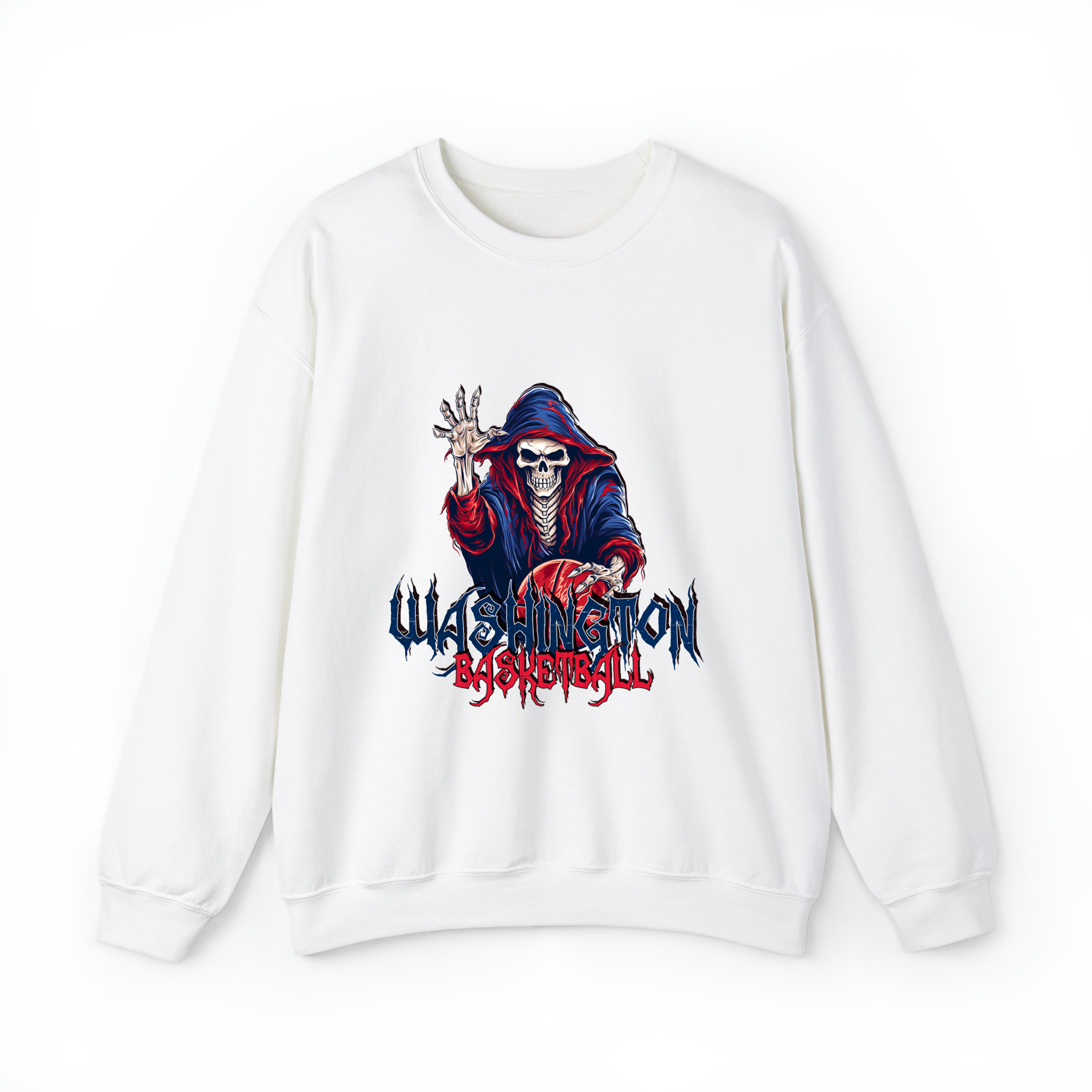 Washington Basketball Halloween Unisex Sweatshirt- White