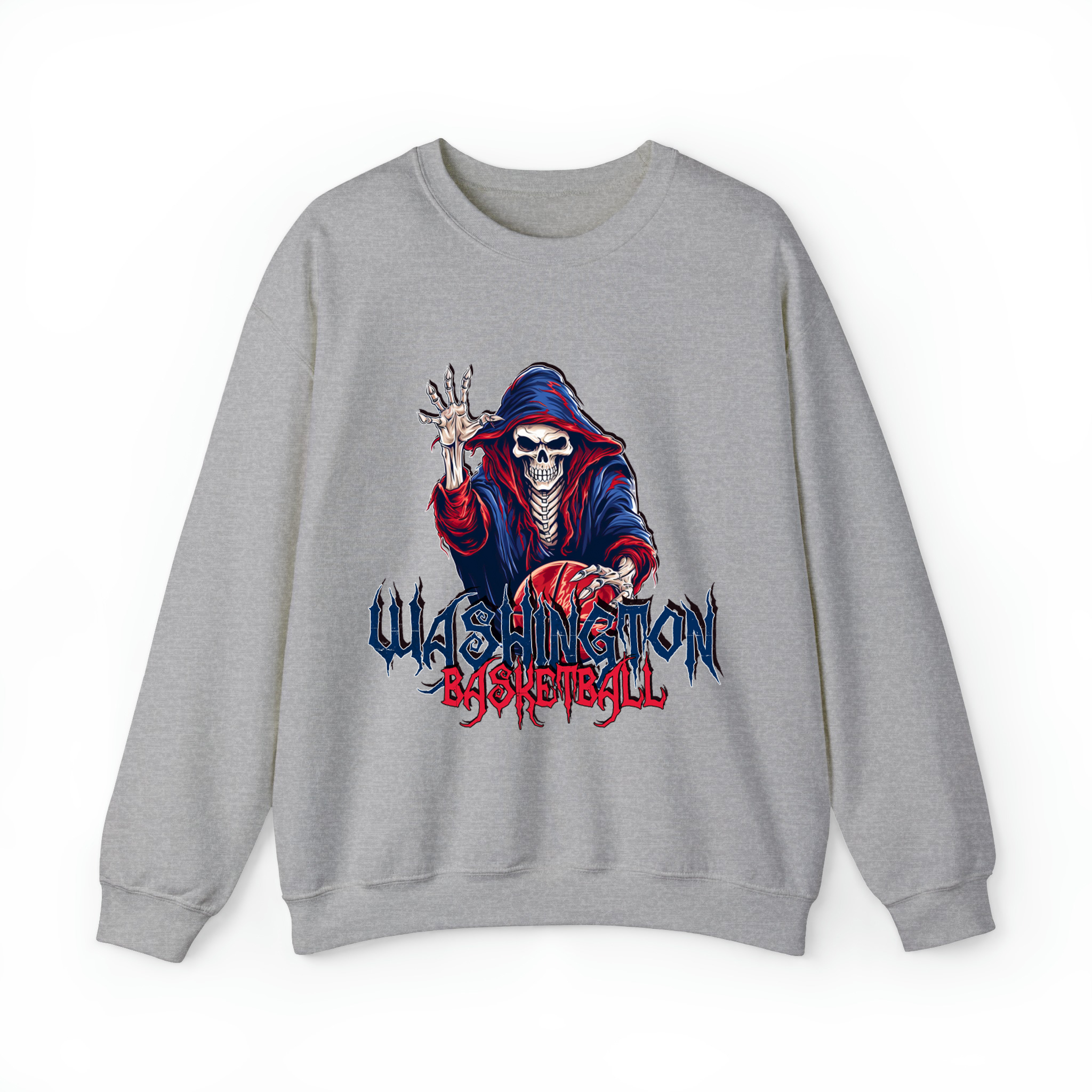 Washington Basketball Halloween Unisex Sweatshirt-Sport Grey