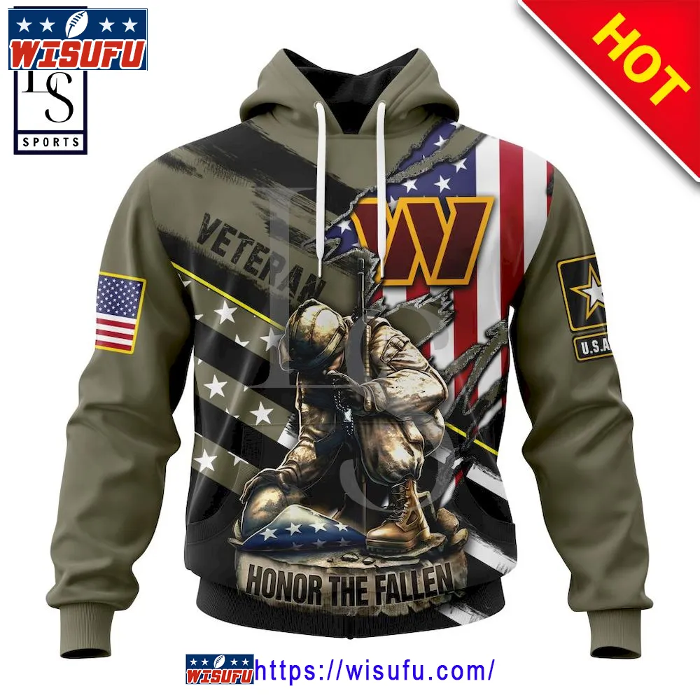 Washington Commanders Honor Veterans Soldier NF.L Personalized Hoodie