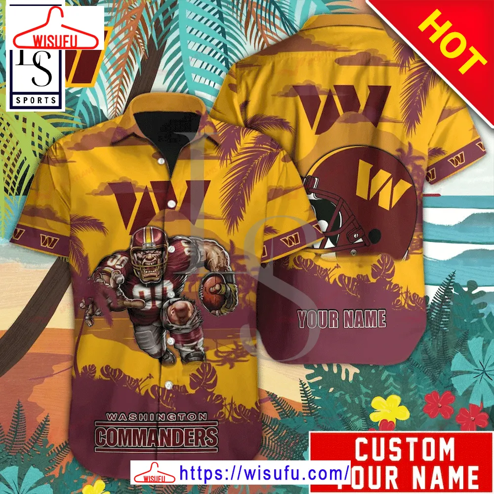 Washington Commanders Mascot Custom Name Hawaiian Shirt, New Fashion Gifts