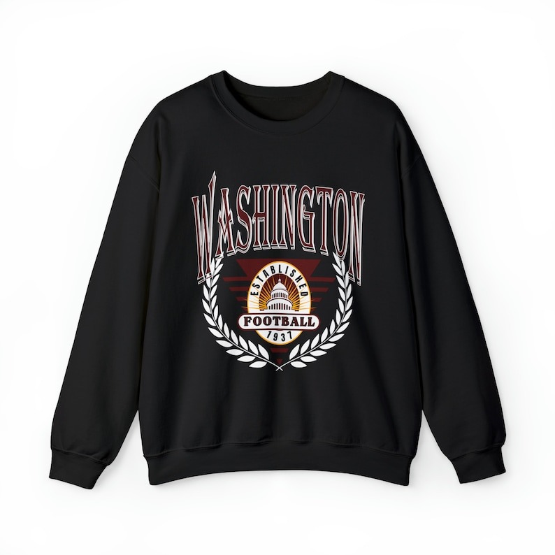 Washington DC Football Sweatshirt, Vintage Washington DC Unisex Sweatshir black