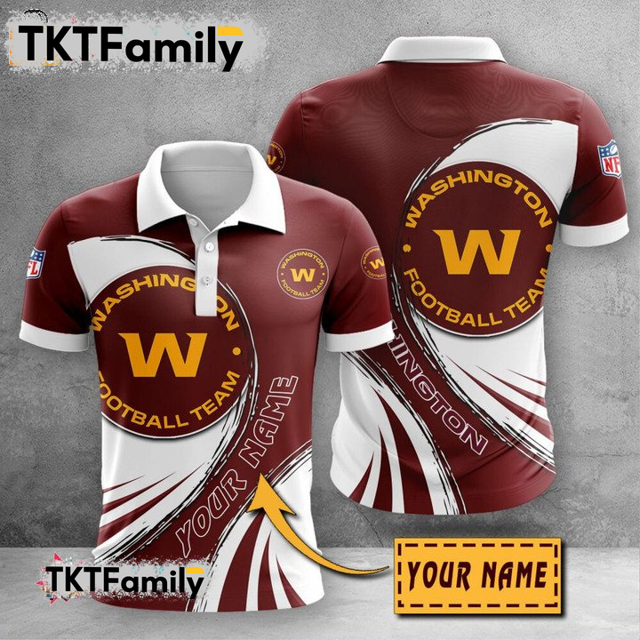 Washington Football Team Custom Name 3D Polo Shirt TKT Familys