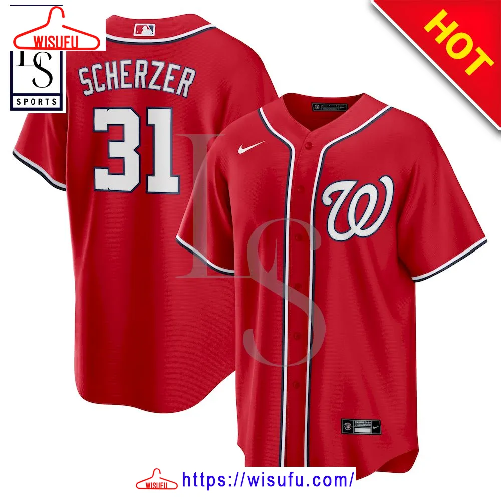 Washington Nationals Max Scherzer Red Baseball Jersey, New Fashion Gifts