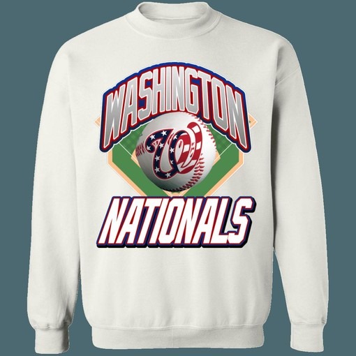 Washington Nationals Vintage MLB Crewneck Unisex Sweatshirt White