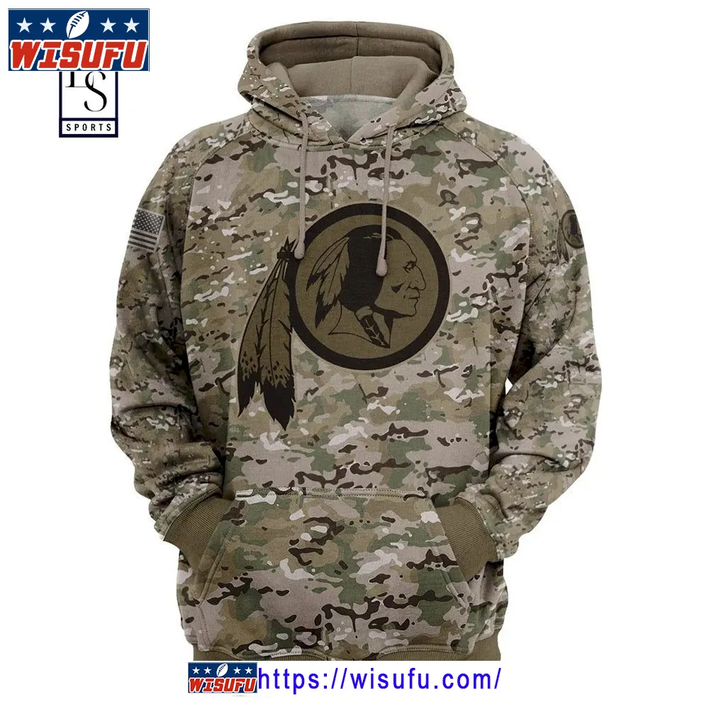 Washington Redskins Camo Hoodie 3d