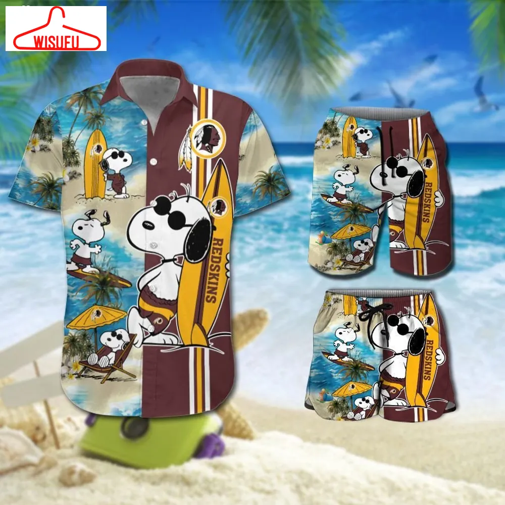 Washington Redskins Snoopy Hawaiian Shirt Beach Short, New Fashion Gifts