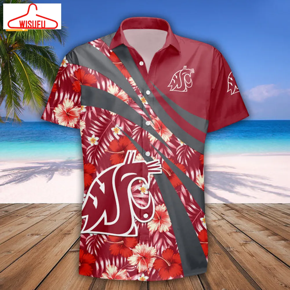 Washington State Cougars Hibiscus Sport Hawaiian Shirt, New Fashion Gifts