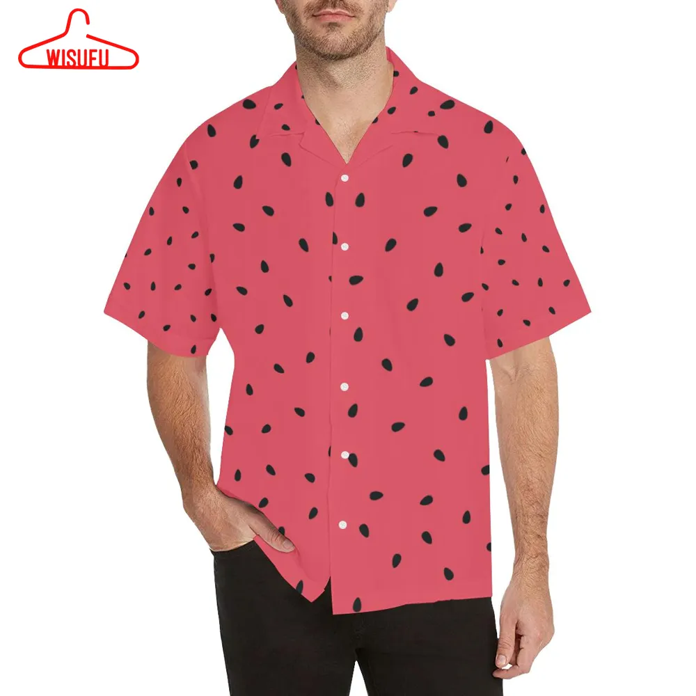 Watermelon Texture Background MenÂs All Over Print Hawaiian Shirt, New Hawaiian Holiday Outfits, New Fashion Gifts