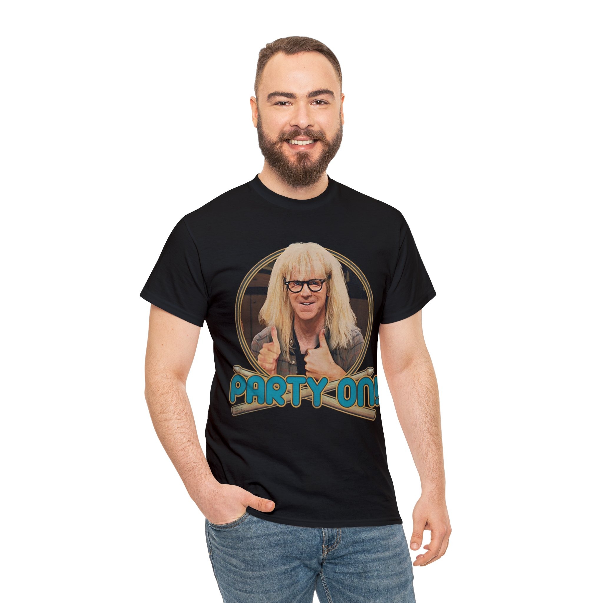 Wayneâs World Snl Party On! Garth Dana Carvey Dark Gray Graphic T-shirt