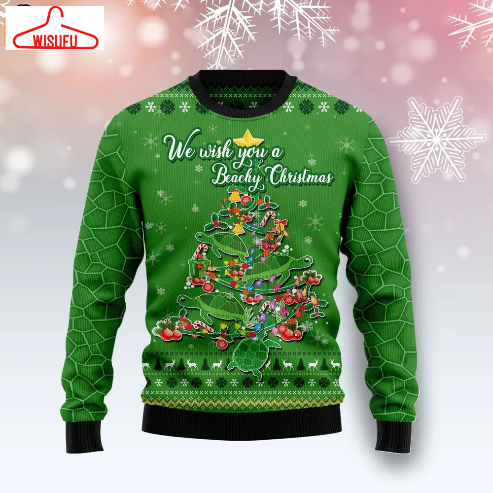 We Wish You A Beachy Christmas Turtles Ugly Sweater