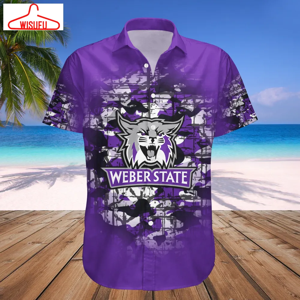 Weber State Wildcats Camouflage Vintage Hawaiian Shirt, New Fashion Gifts