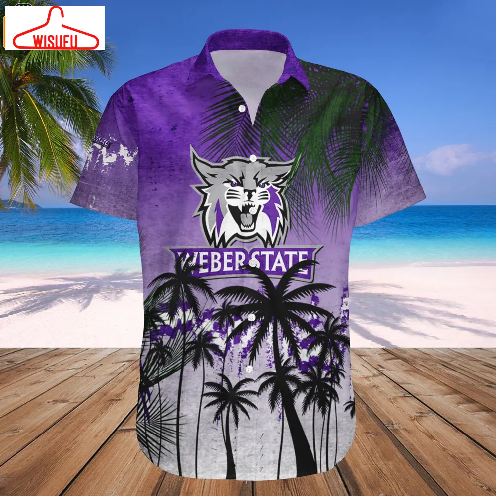 Weber State Wildcats Coconut Tree Tropical Grunge Hawaiian Shirt, New Fashion Gifts