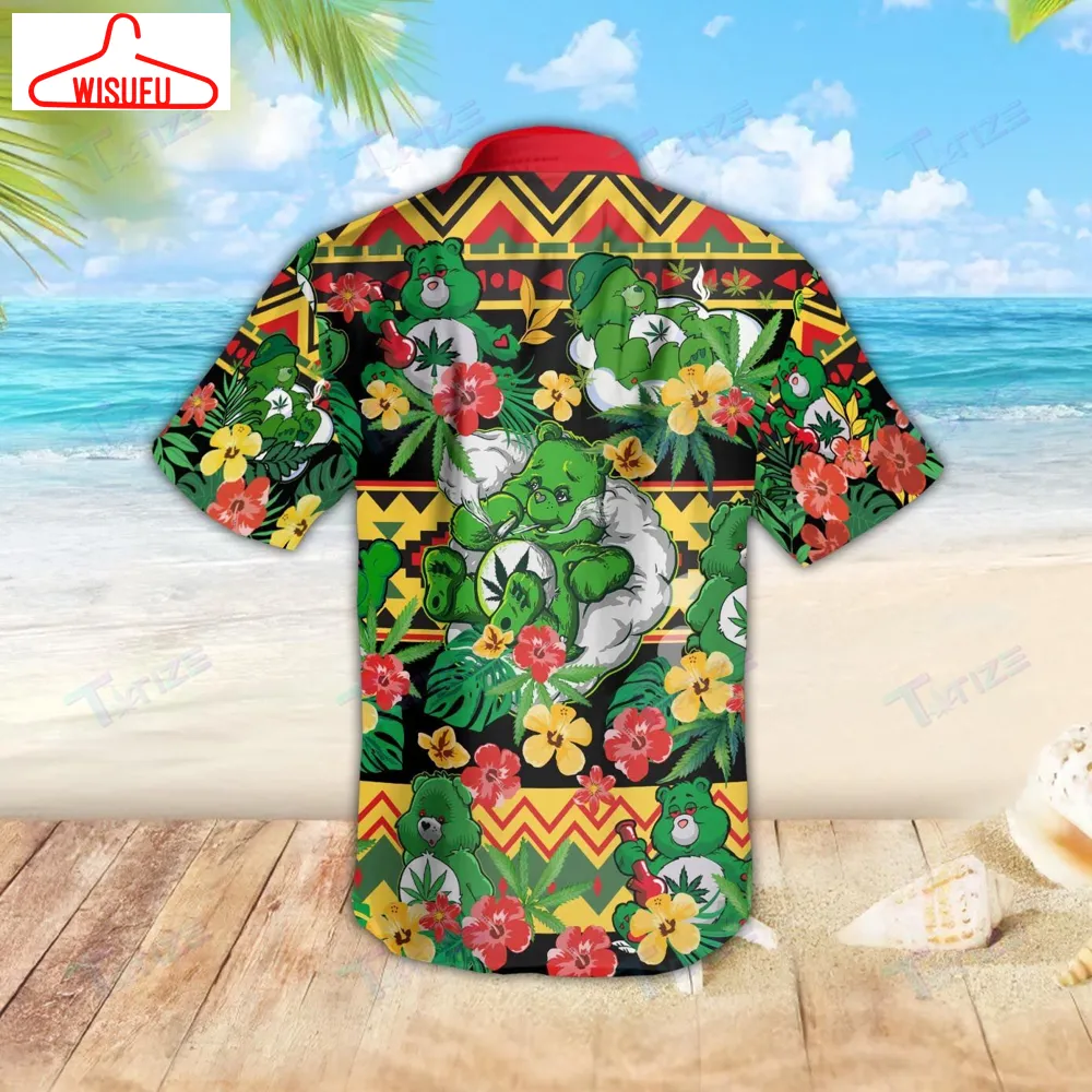 Weed DonÂt Care Bear Pattern All Over Printed Hawaiian Shirt Size S Â 5xl, New Hawaiian Holiday Outfits, New Fashion Gifts