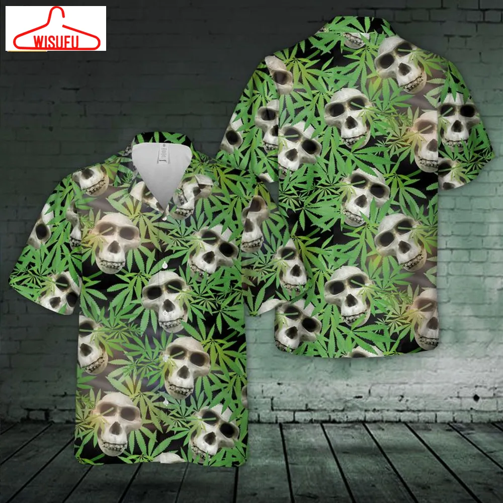 Weed Skull Tropical Hawaiian Shirt, New Fashion Gifts