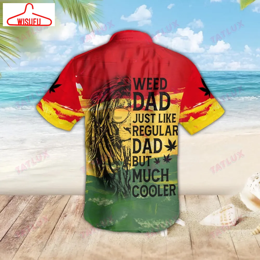 Weed Weed Dad Lion Rasta All Over Printed Hawaiian Shirt Size S - 5xl, New Hawaiian Holiday Outfits, New Fashion Gifts