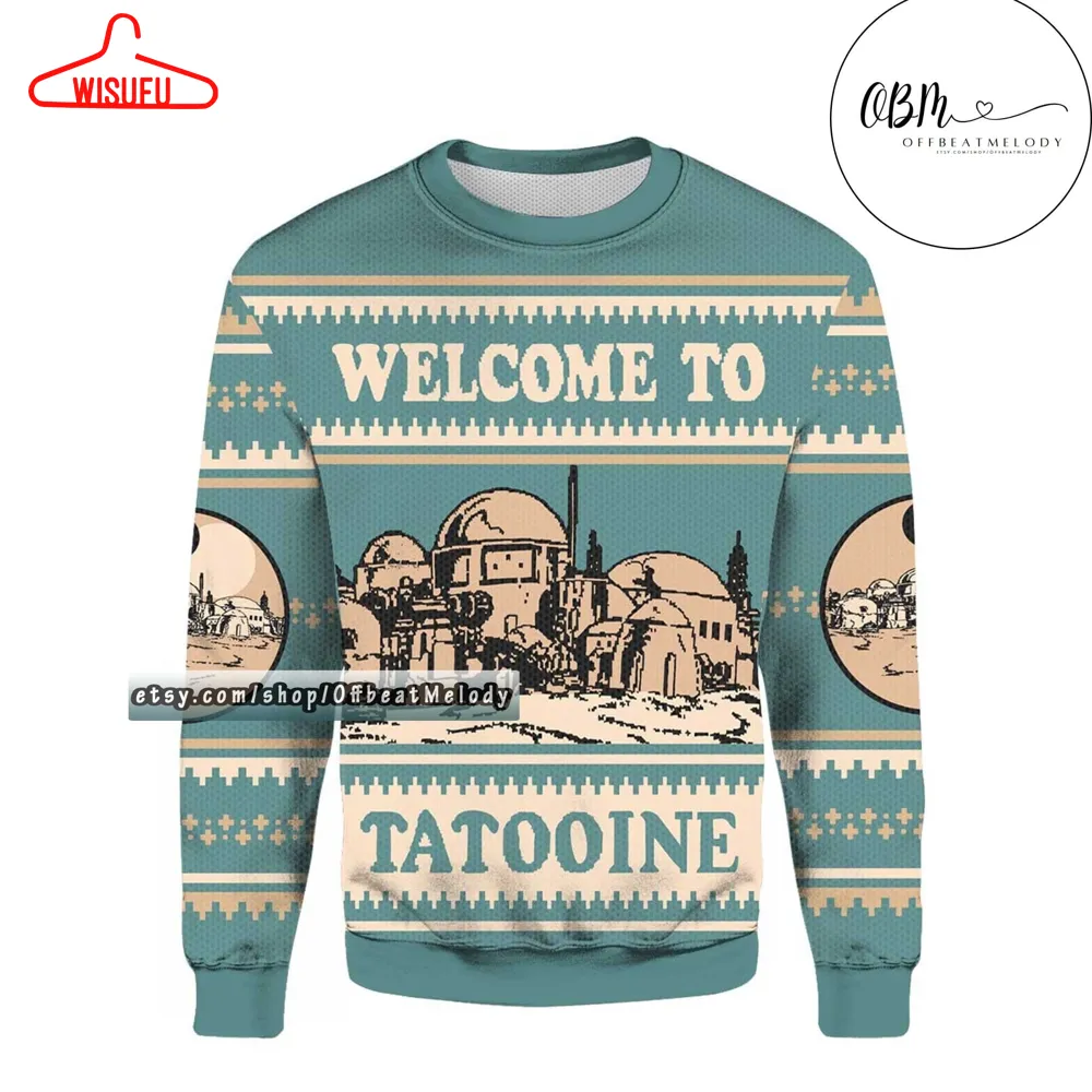 Welcome To Tatooine Ugly Sweater All Over Print, Star Wars Fans Merry Christmas Ugly Sweater, 2024 Christmas 3d Shirt For Fan