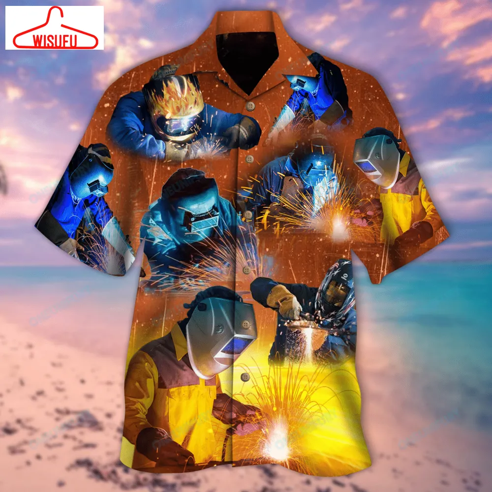 Welding ItÂs Like Sewing With Fire Hawaiian Shirt, New Hawaiian Holiday Outfits, New Fashion Gifts