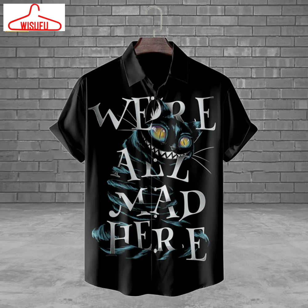 We're All Mad Here Cheshire Kitten Hawaiian Shirt, New Fashion Gifts