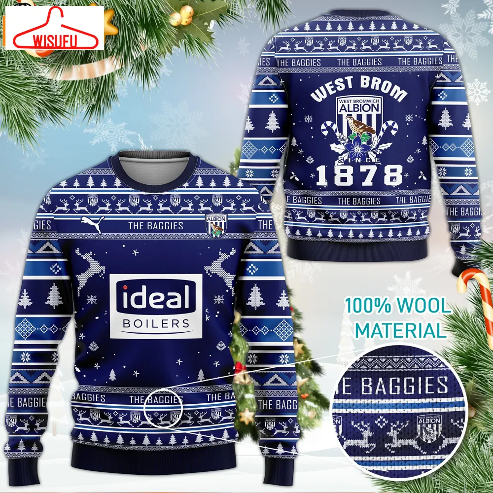 West Bromwich Albion Fc The Baggies Ugly Christmas Sweater