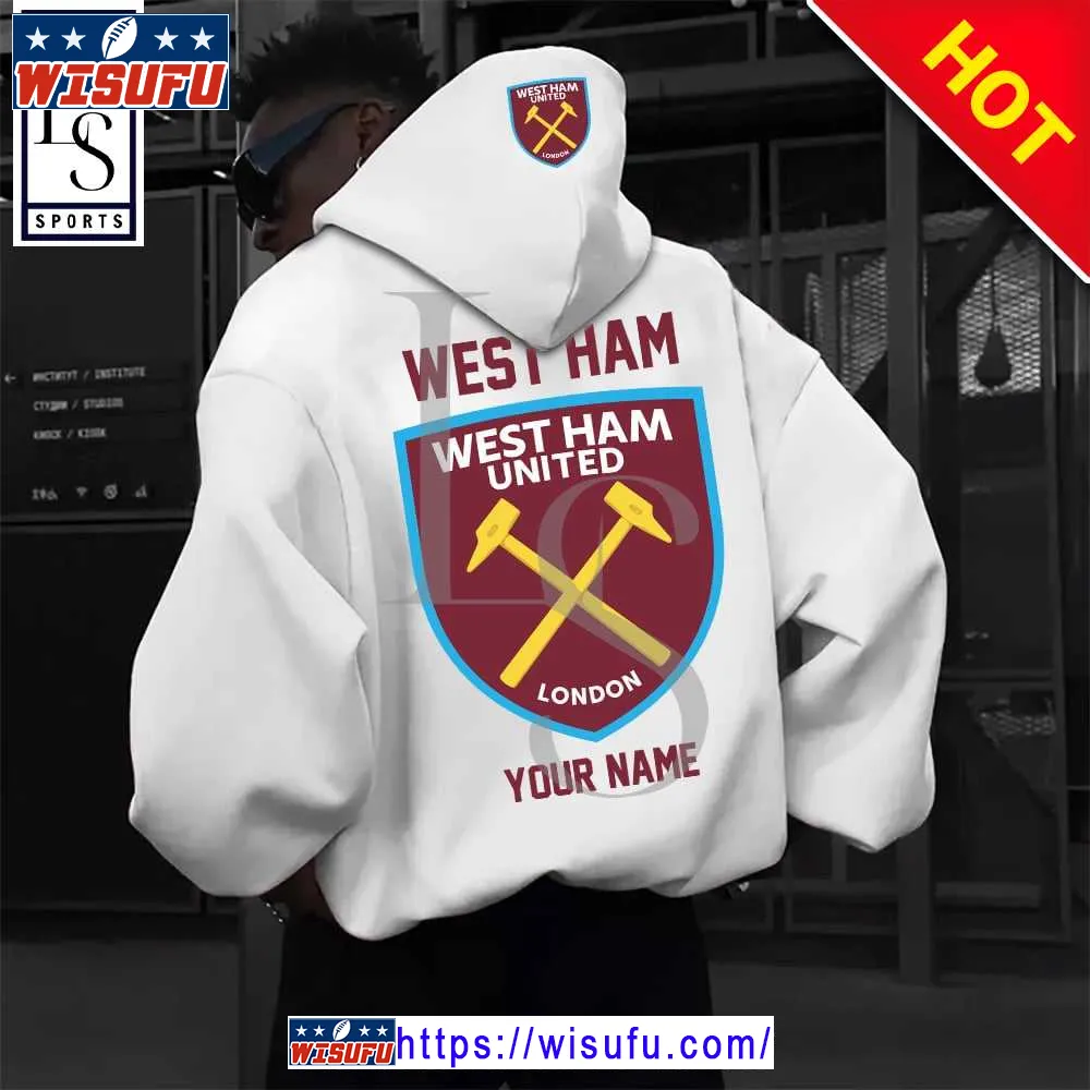 West Ham United Epl Personalized New White Hoodie