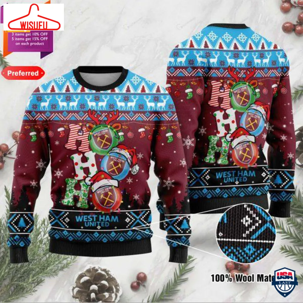 West Ham United Fc Ho Ho Ho Ugly Christmas Sweater