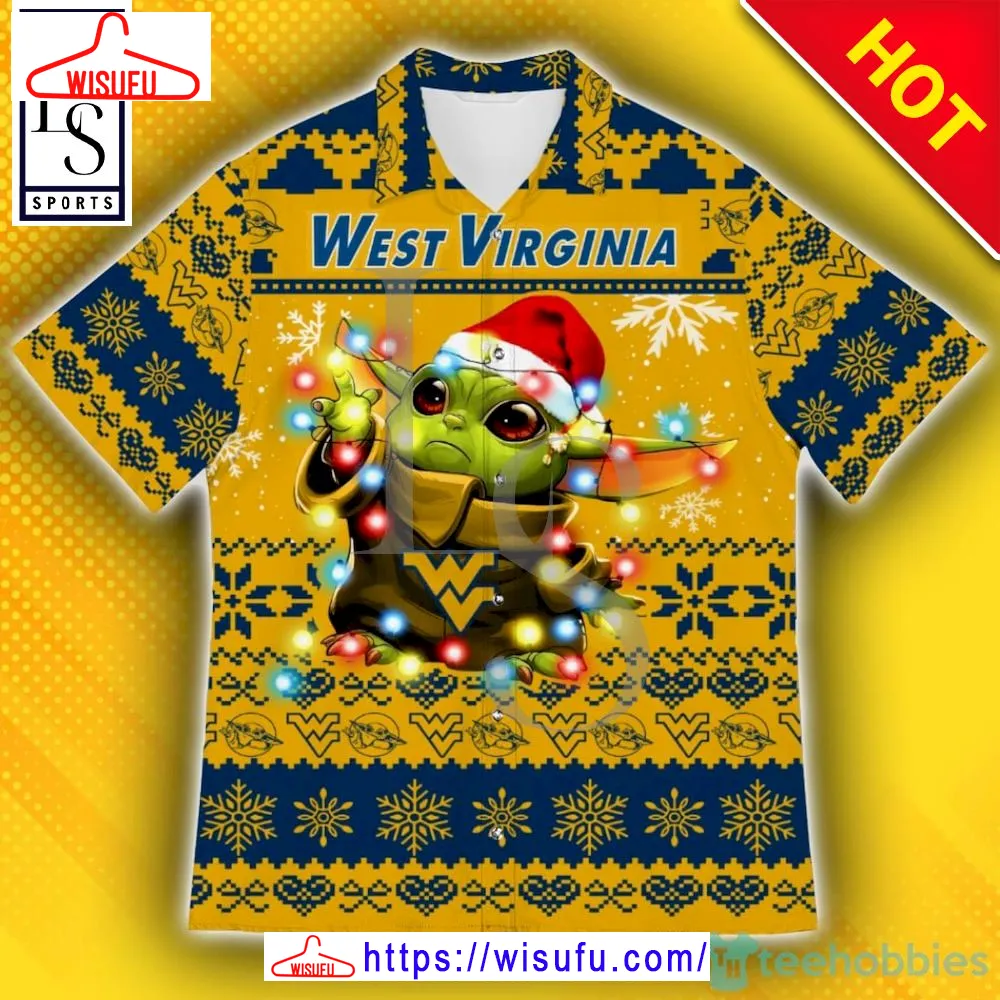 West Virginia Baby Yoda Star Wars Christmas Hawaiian Shirt, New Fashion Gifts