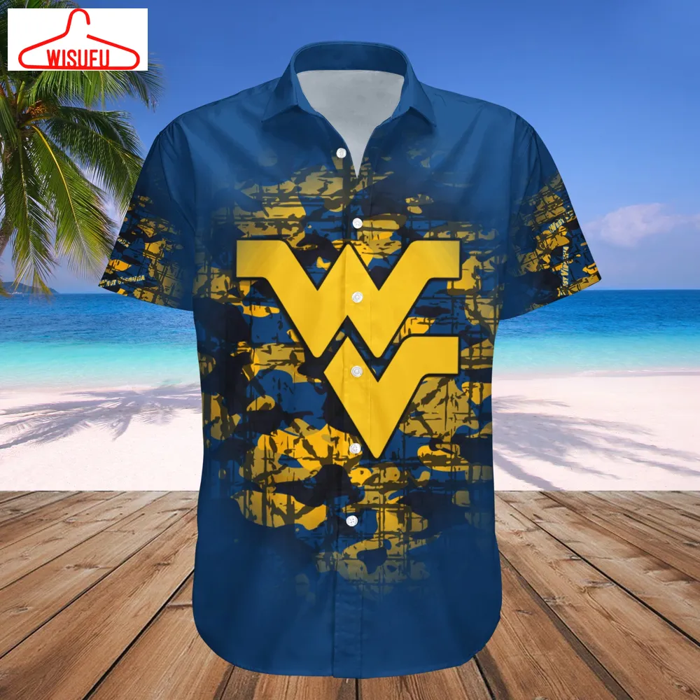 West Virginia Mountaineers Camouflage Vintage Hawaiian Shirt, New Fashion Gifts