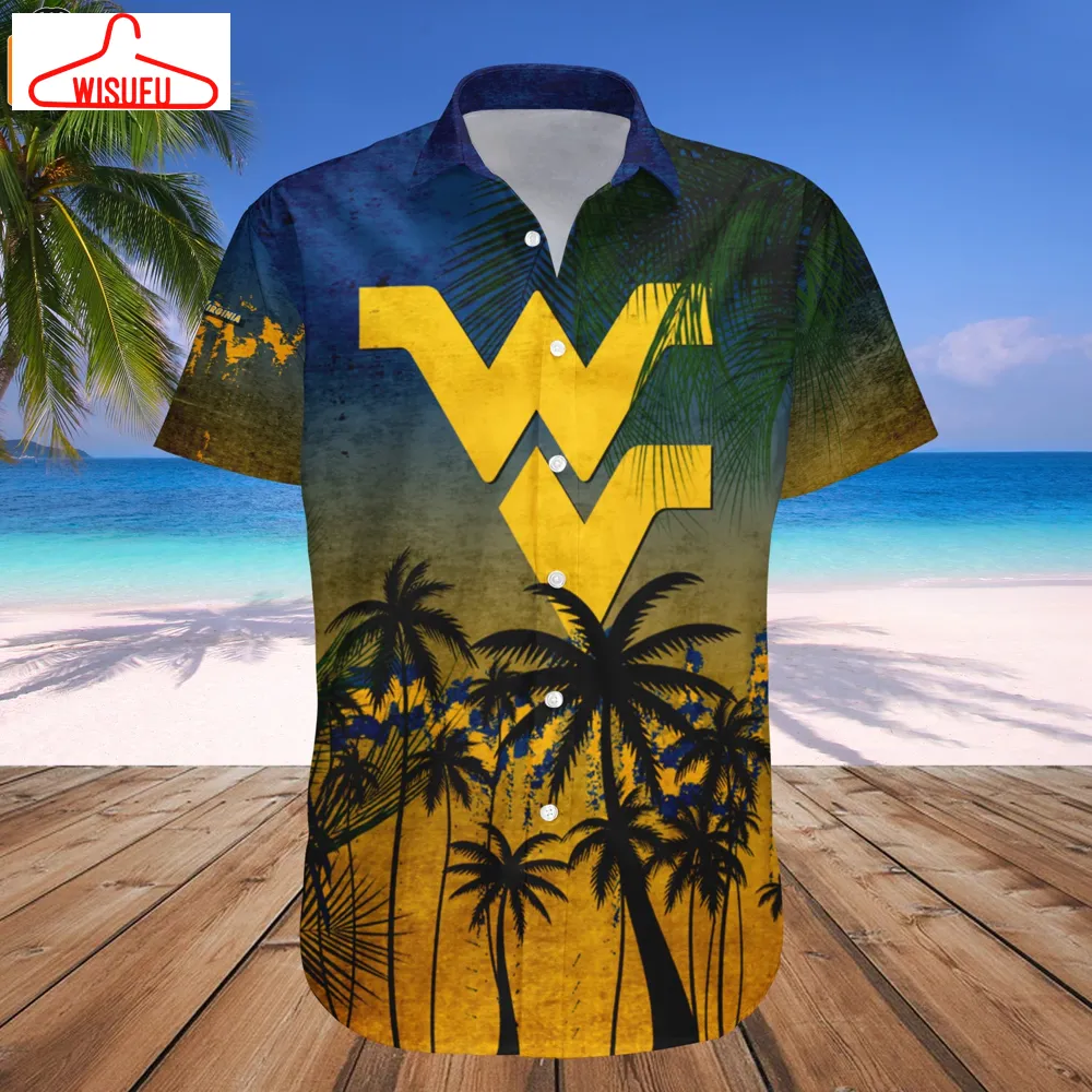 West Virginia Mountaineers Coconut Tree Tropical Grunge Hawaiian Shirt, New Fashion Gifts