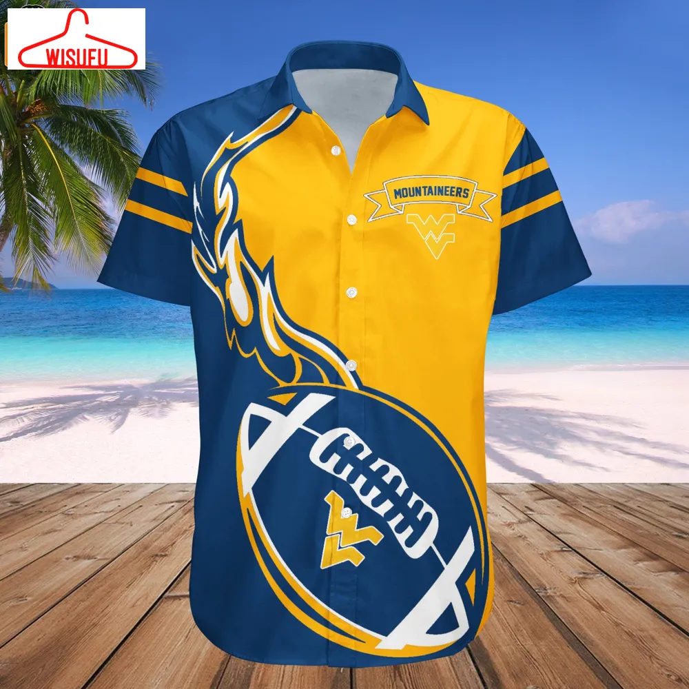 West Virginia Mountaineers Flame Ball Hawaiian Shirt, New Fashion Gifts