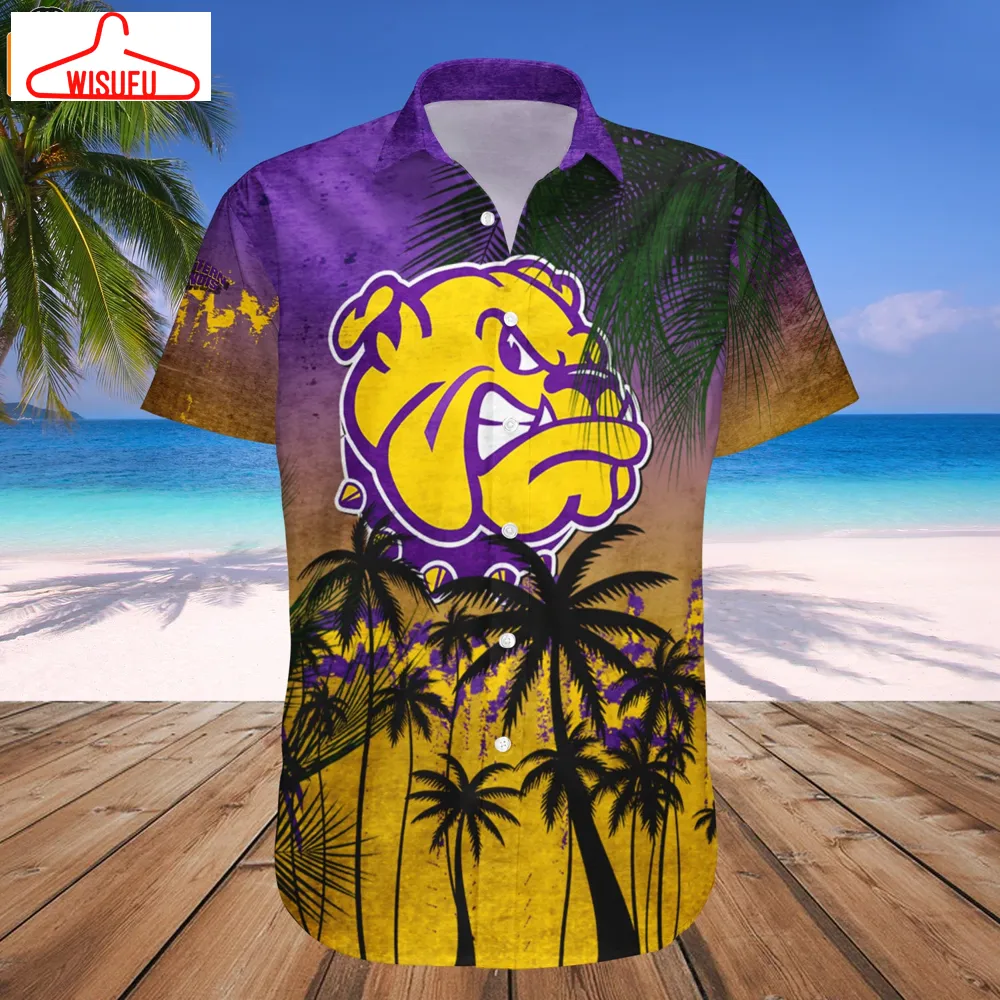 Western Illinois Leathernecks Coconut Tree Tropical Grunge Hawaiian Shirt, New Fashion Gifts