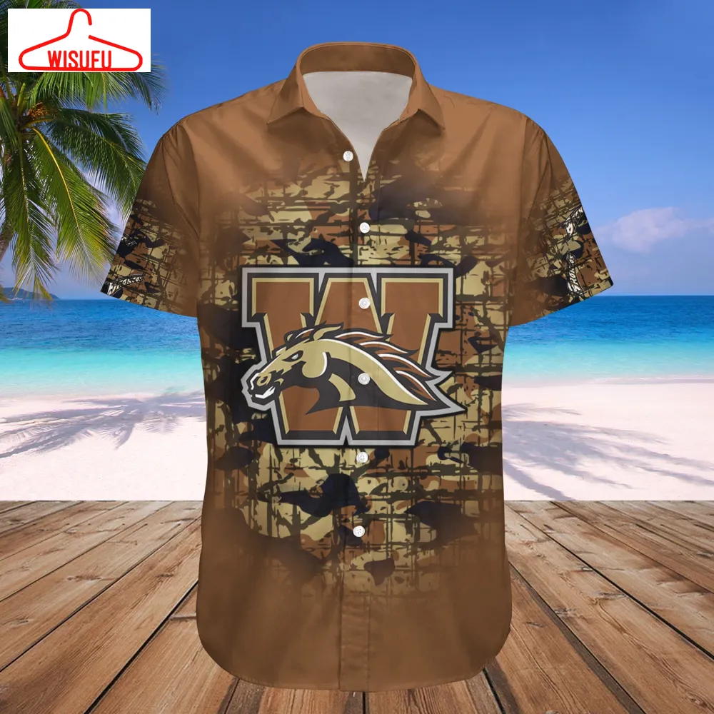 Western Michigan Broncos Camouflage Vintage Hawaiian Shirt, New Fashion Gifts