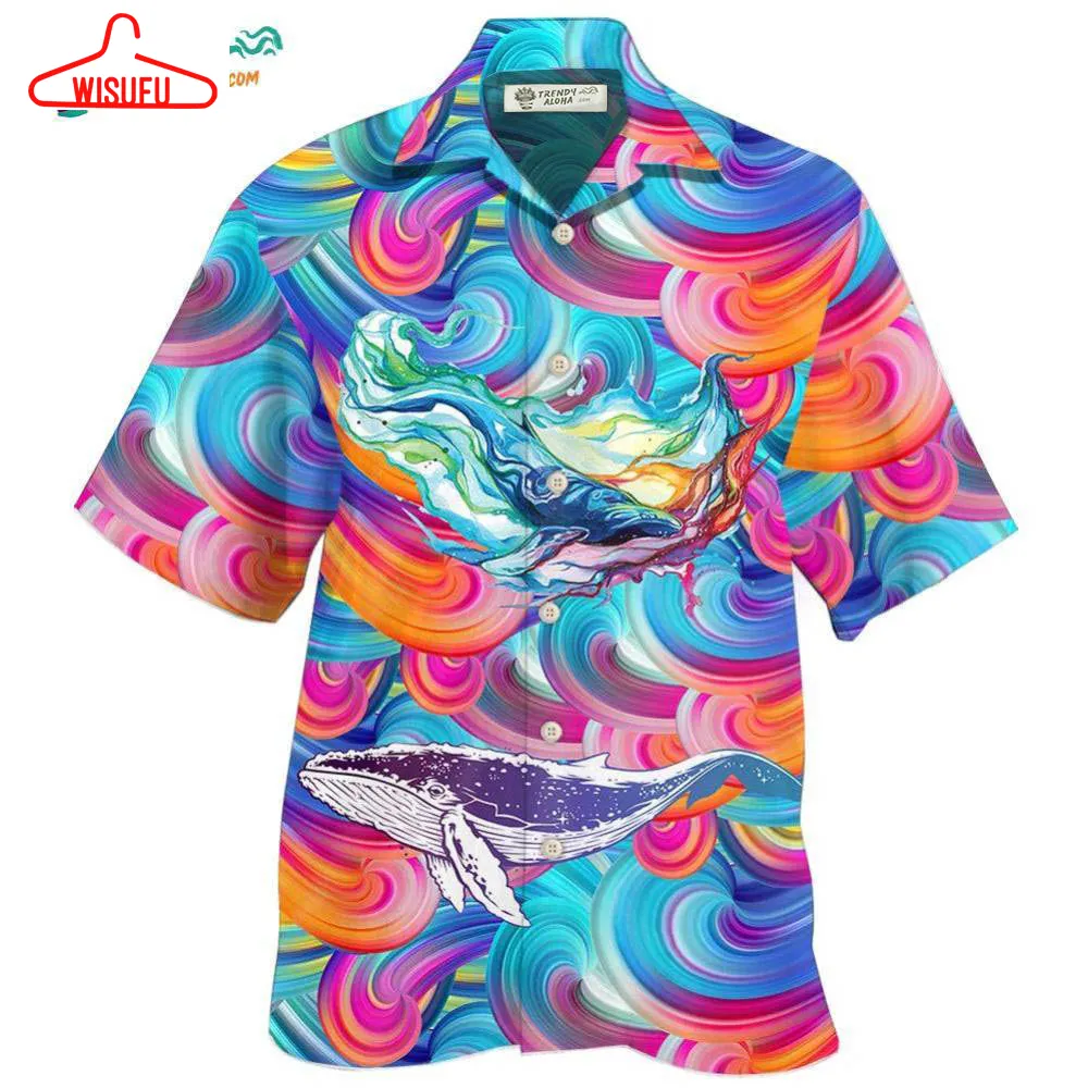 Whale Colorful Cool Hawaiian Shirt- Wisufu Aloha