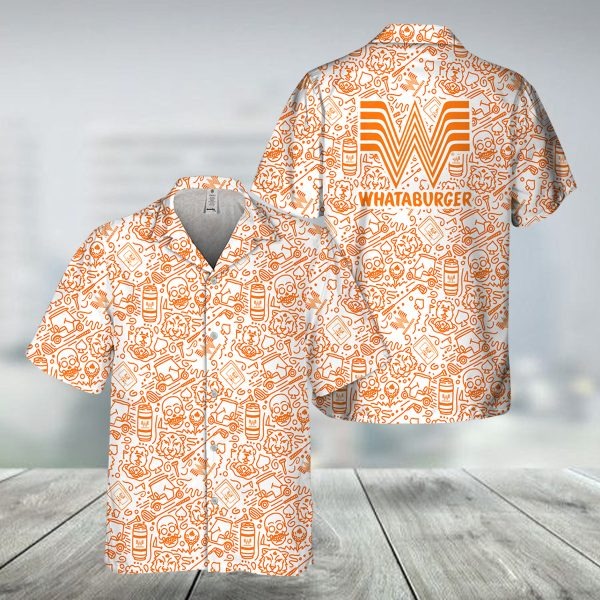 Whataburger Summer Doodle Art Hawaiian Shirt