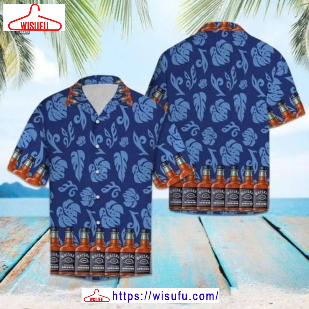 Whisky Palm Leaves Hawaiian Shirt, New Fashion Gifts