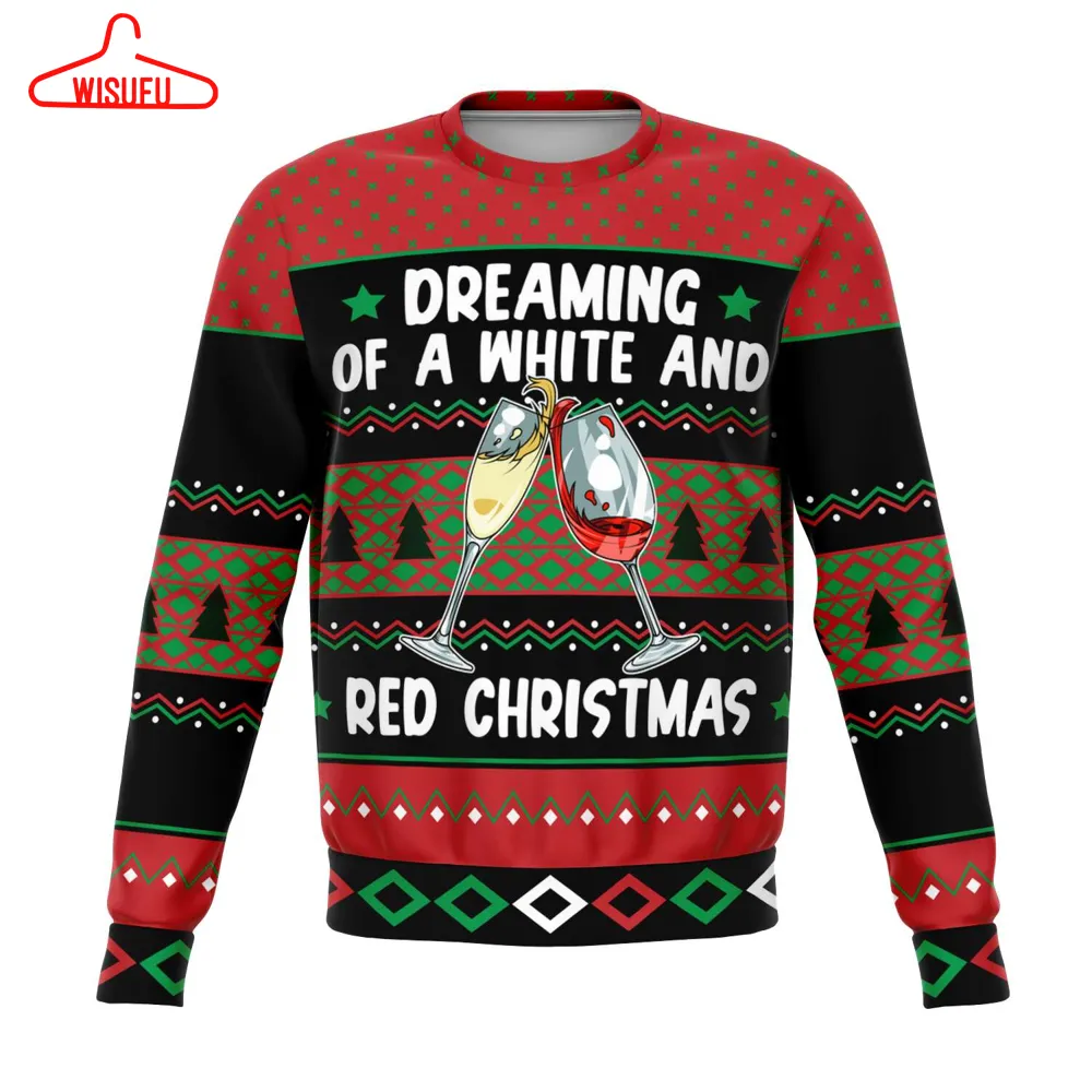 White And Red Christmas, All Over Print 3d Ugly Christmas Sweater, New Winter Shirt Gift For Family