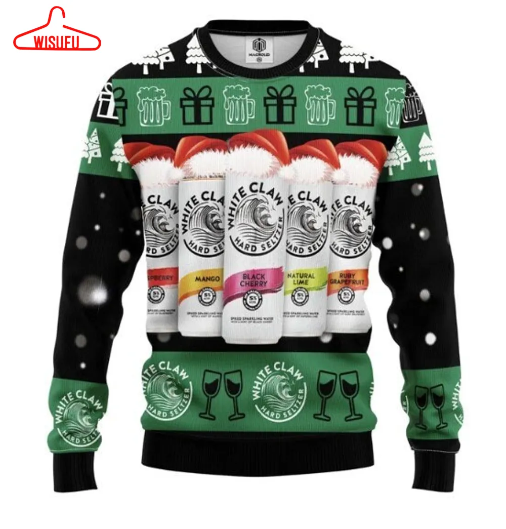 White Claw Beer Ugly Christmas Sweater, Xmas Sweater, Christmas Gift Sweatshirt, Gift Man Womenkid