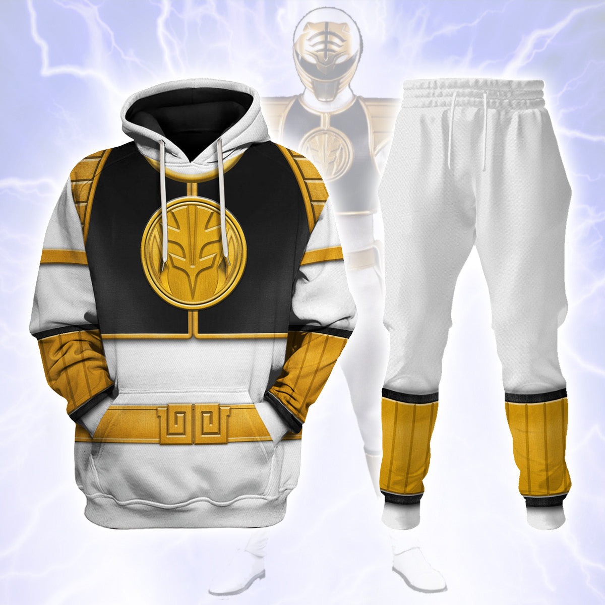 White Ranger Mighty Morphin track suit 