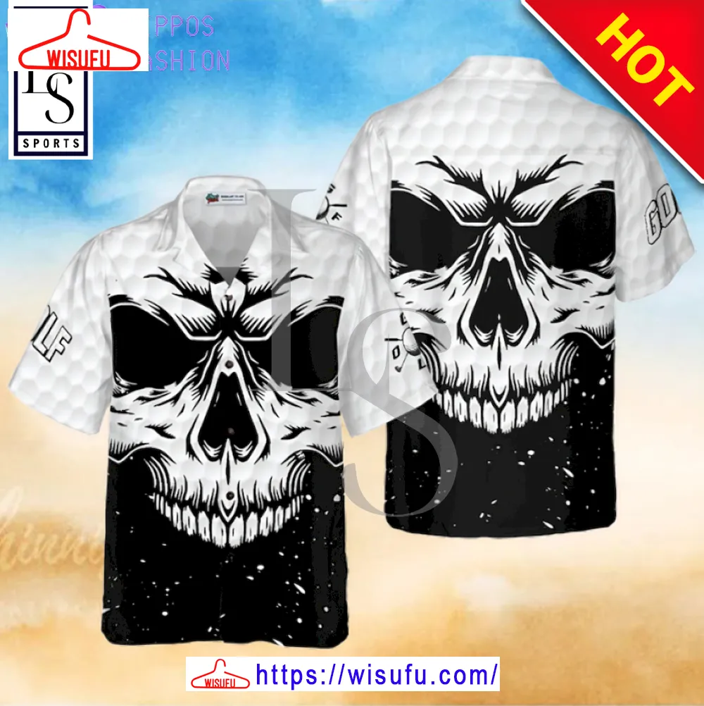 White Skull Golf Hawaiian Shirt, New Fashion Gifts