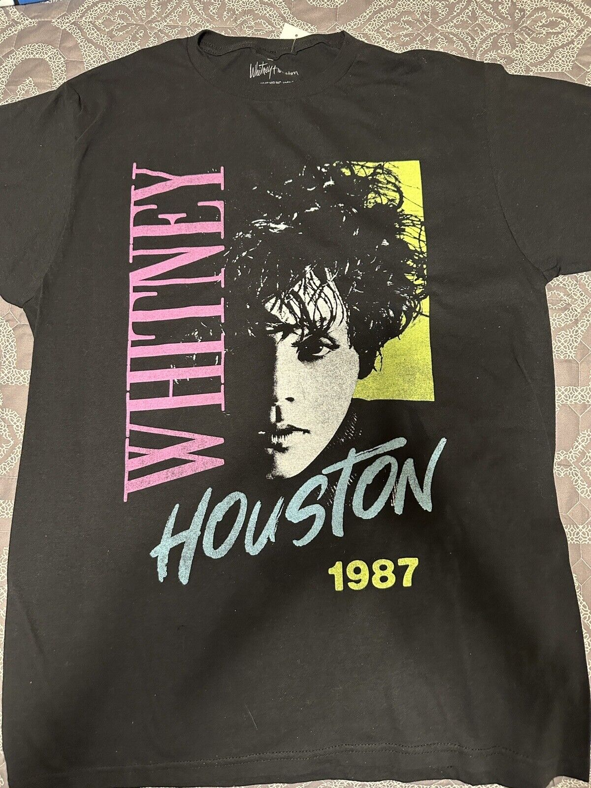 Whitney Houston 1987 T Shirt Medium Retro Short Sleeve Tee