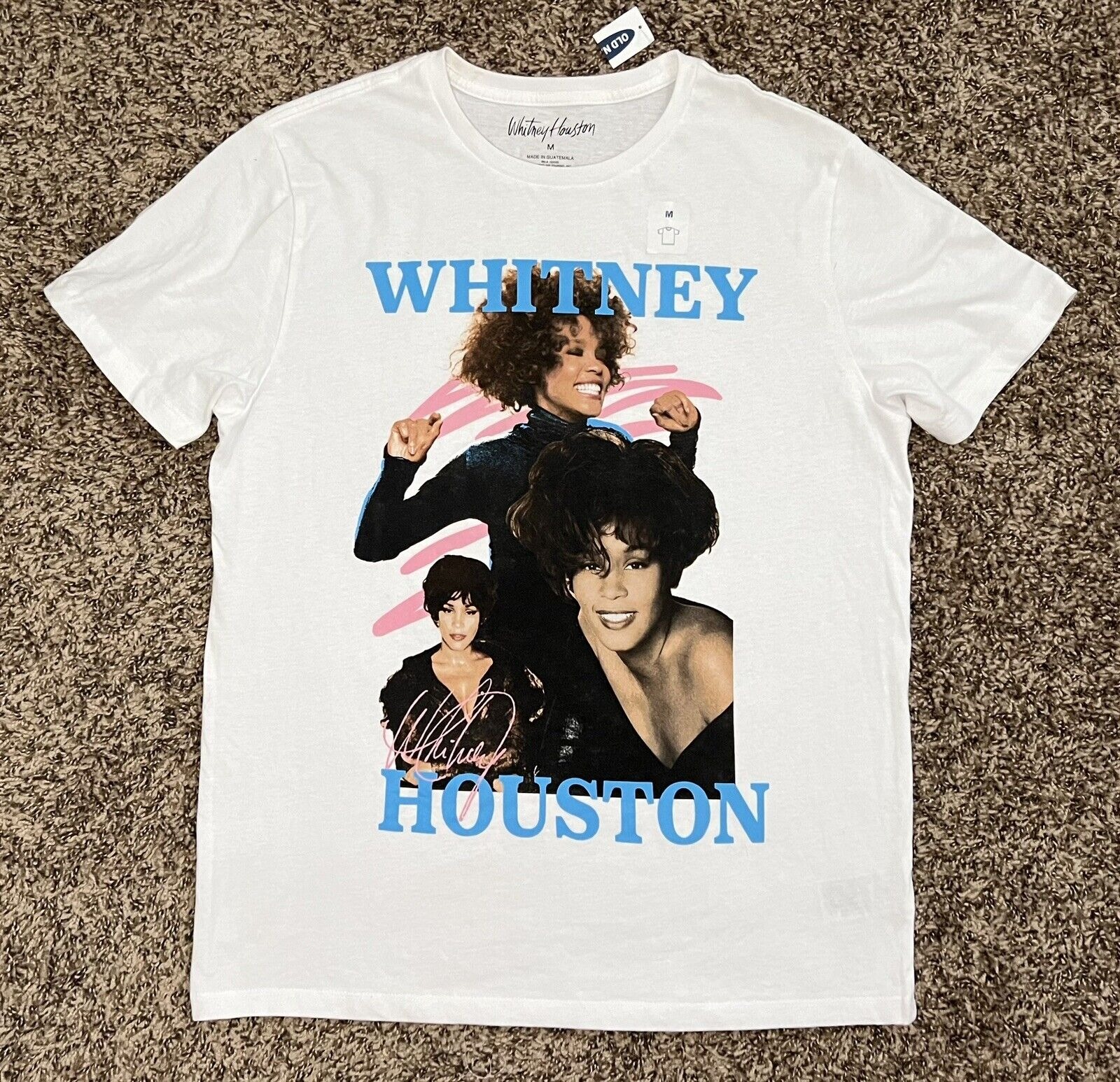 Whitney Houston Graphic Shirt White Medium