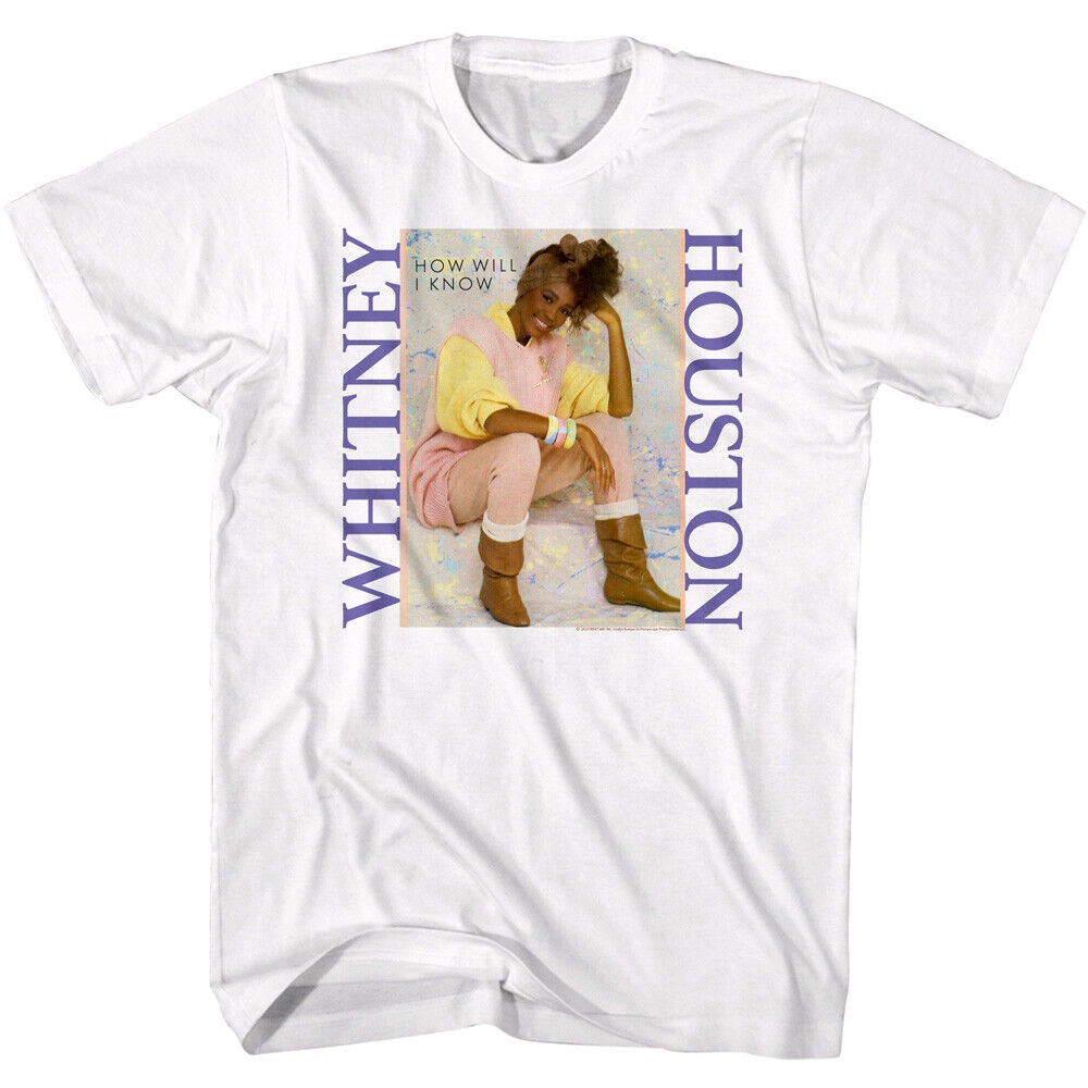 Whitney Houston Men's T-Shirt How Will I Know from Debut '85 Album