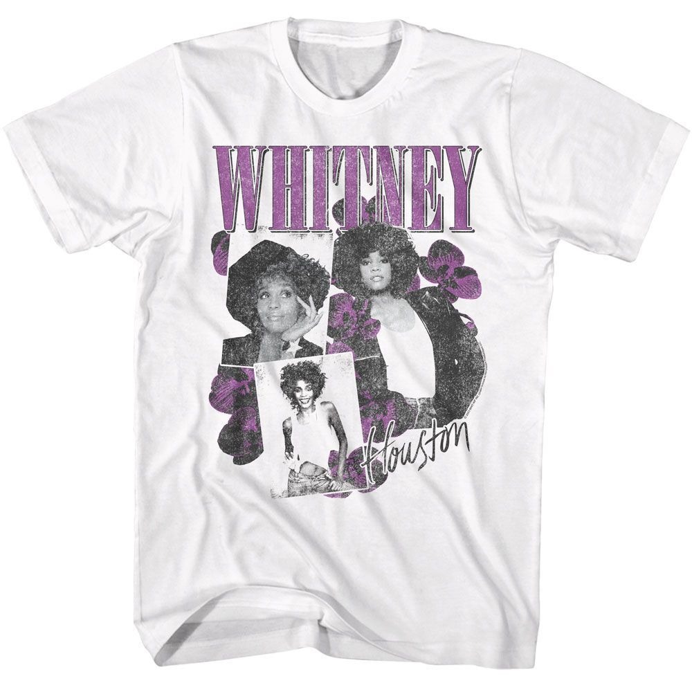 Whitney Houston Orchid Collage Music Shirt